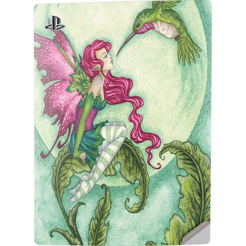 Amy Brown Flirting Fairy and Hummingbird PS5 Digital Edition Console Skin